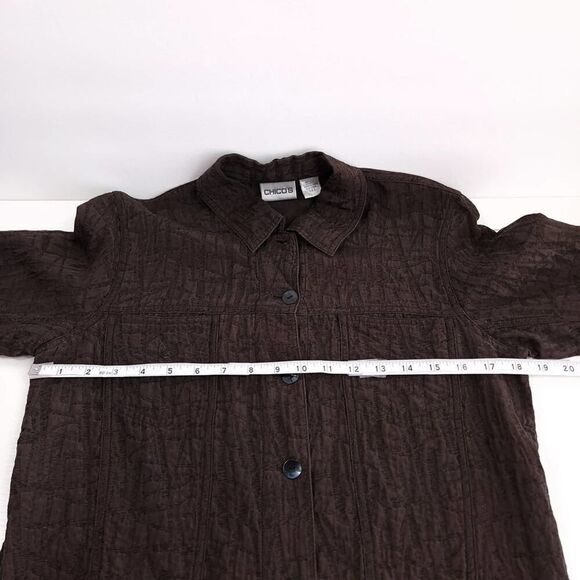 Chico's Silk Wool Textured Shacket Jacket Size SM - Picture 5 of 6